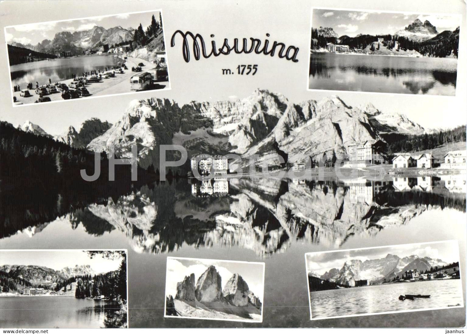 Misurina m. 1755 - mountains - Alps - Dolomites - multiview - 10172 - old postcard - Italy - unused - JH Postcards