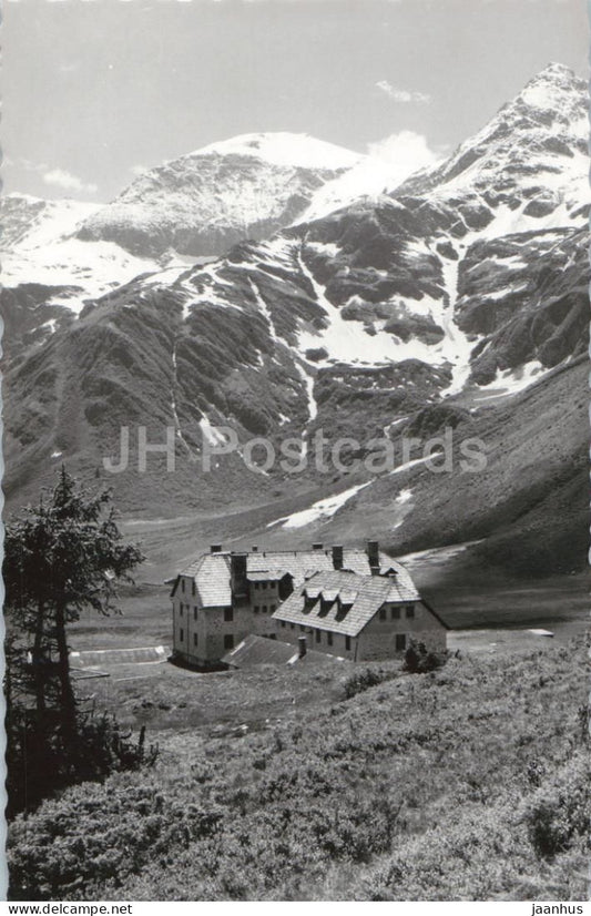 Alpinehaus im Hochgebirge - Berg und Schidorfl Nassfeld - 1640 m - old postcard - 1940s–1950s - Austria - unused - JH Postcards