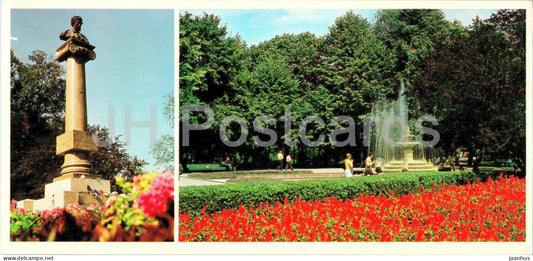 Chisinau - monument to Russian poet Pushkin - Pushkin Park - 1980 - Moldova USSR - unused