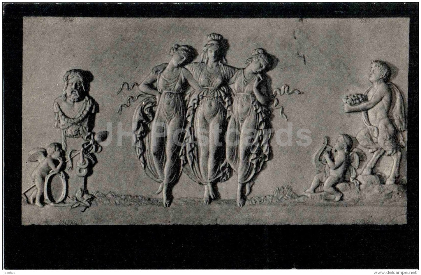 sculpture by Bertel Thorvaldsen - Three Graces - danish art - unused - JH Postcards
