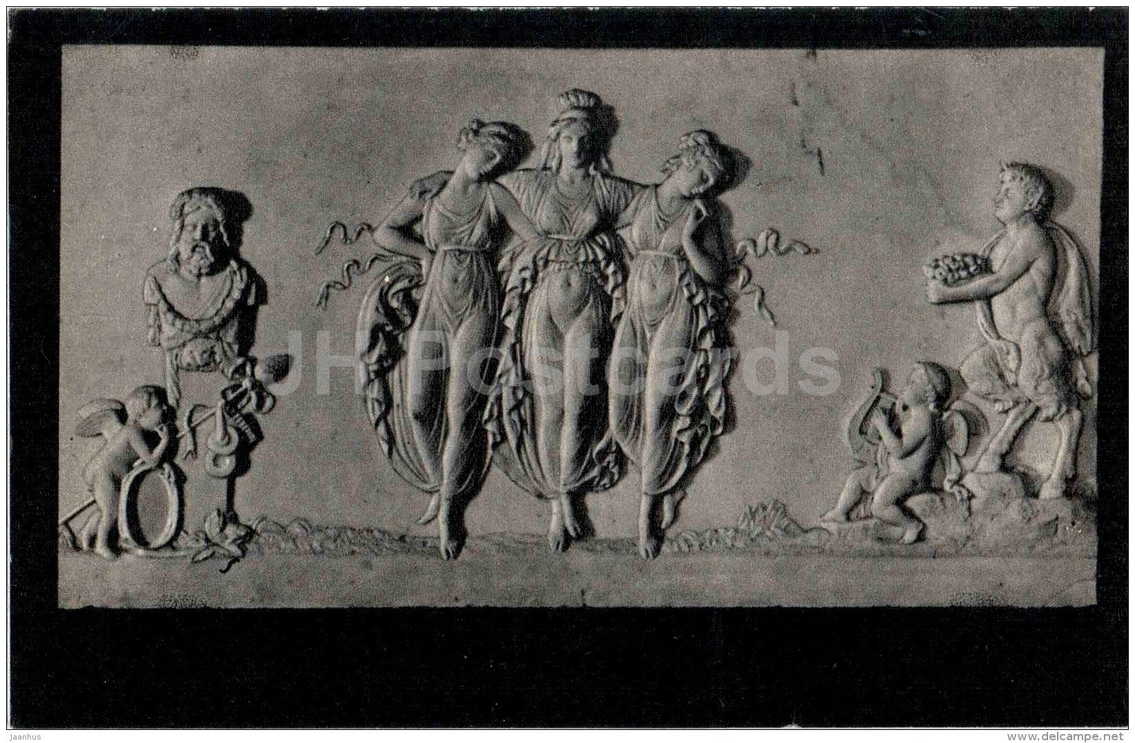 sculpture by Bertel Thorvaldsen - Three Graces - danish art - unused - JH Postcards