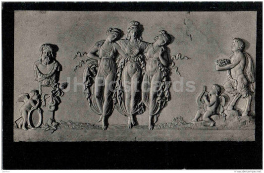sculpture by Bertel Thorvaldsen - Three Graces - danish art - unused - JH Postcards