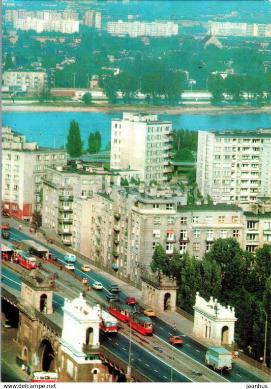 Warsaw - Warszawa - Wiadukt mostu Poniatowskiego - Viaduct of the Poniatowski Bridge - tram - Poland - unused - JH Postcards