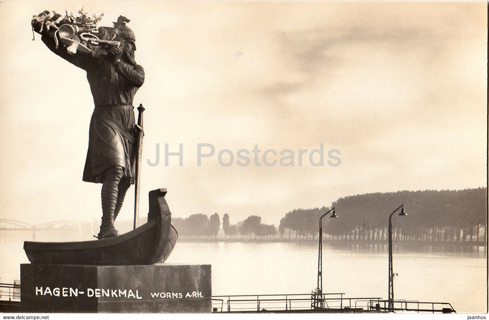 Hagen Denkmal - Worms A Rh - old postcard - Germany - unused - JH Postcards