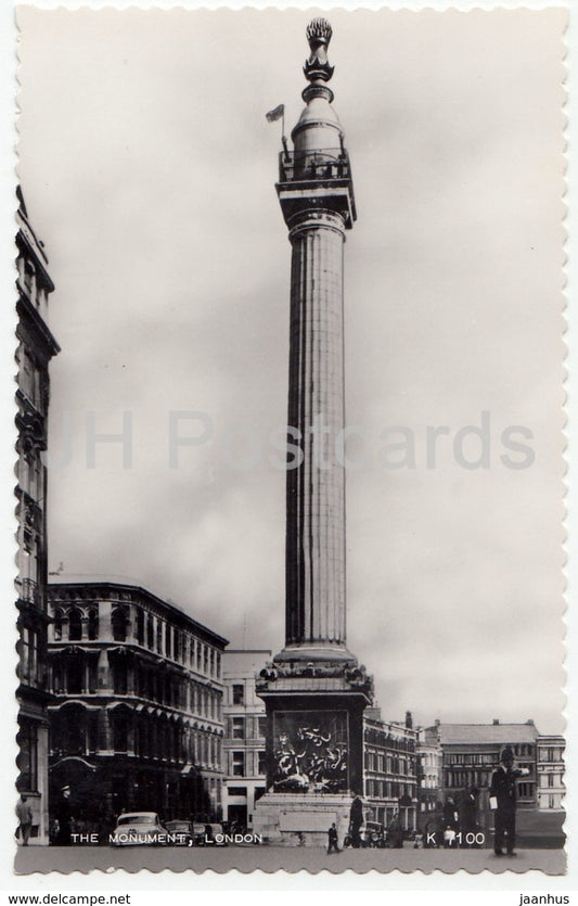 London - The Monument - column - K 7100 - 1961 - United Kingdom - England - used - JH Postcards