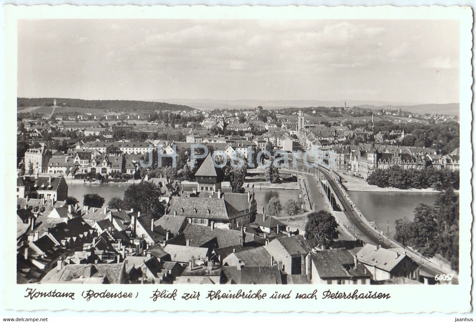 Konstanz - Bodensee - Blick zur Rheinbrucke und nach Petershausen - 64057 - 1952 - Germany - used - JH Postcards