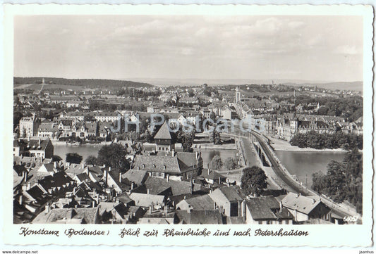 Konstanz - Bodensee - Blick zur Rheinbrucke und nach Petershausen - 64057 - 1952 - Germany - used - JH Postcards