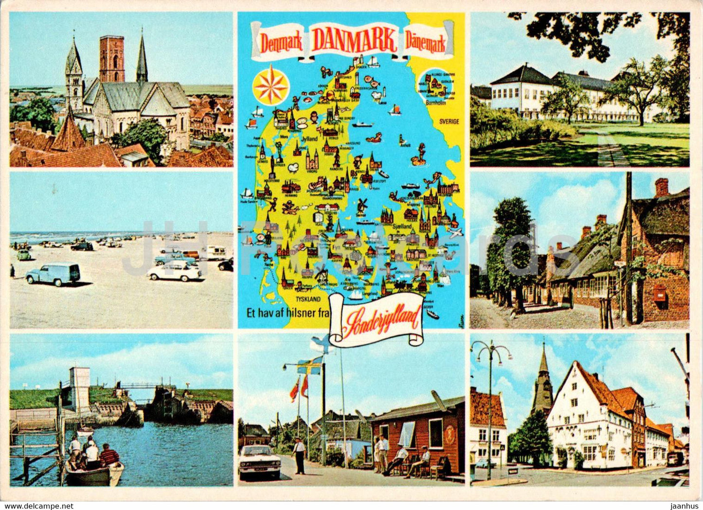 Denmark - Sonderjylland - map - multiview - Denmark - unused - JH Postcards
