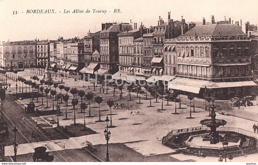 Bordeaux - Les Allees de Tourny - 53 - old postcard - France - unused - JH Postcards