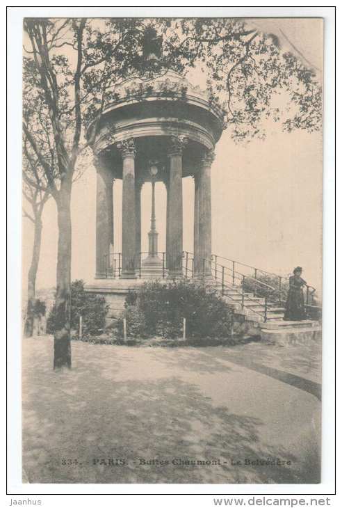 Buttes Chaumont - Le Belvedere - Paris - 334 - old postcard - France - unused - JH Postcards