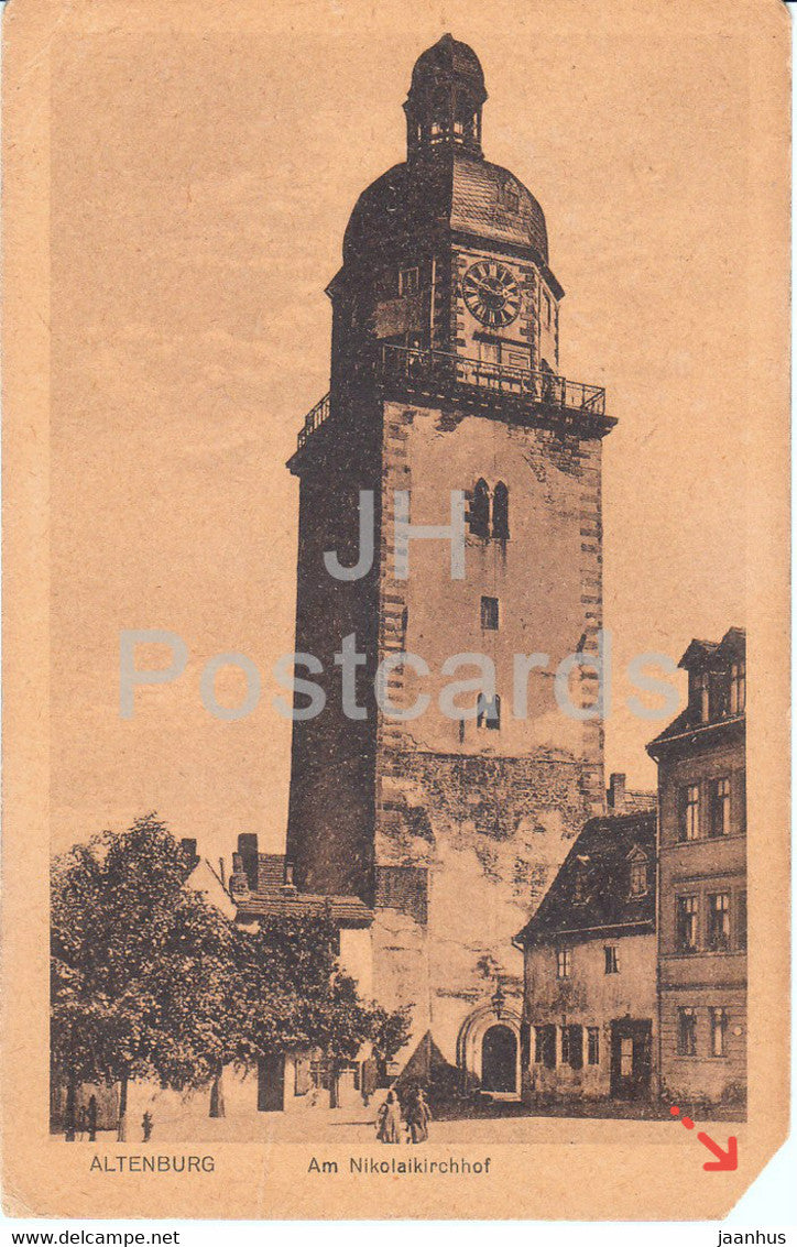 Altenburg - Am Nikolaikirchhof - church - 833 - old postcard - Germany - unused - JH Postcards