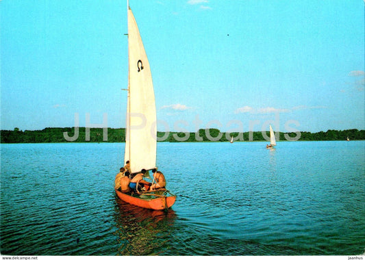 Pojezierze Mazurskie - Na jeziorze Czos - On Lake Czos - sailing boat - Poland - unused - JH Postcards