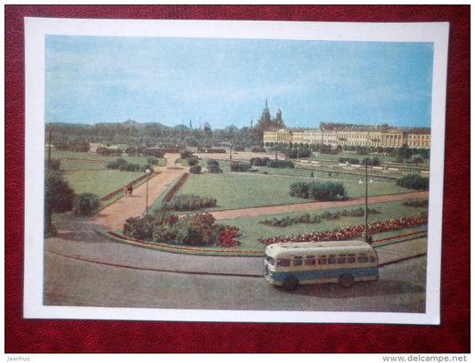 the Field of Mars - bus - Leningrad - St. Petersburg - 1959 - Russia USSR - unused - JH Postcards