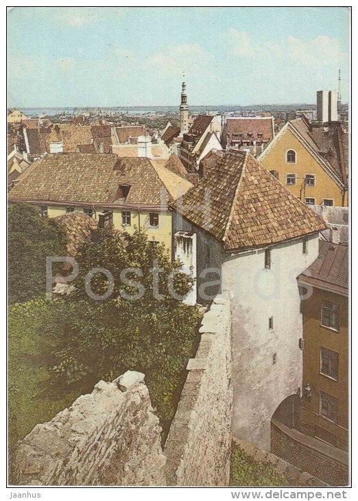 The Roofs of Old Tallinn viewed from Toompea - Old Town - Tallinn - 1986 - Estonia USSR - unused - JH Postcards