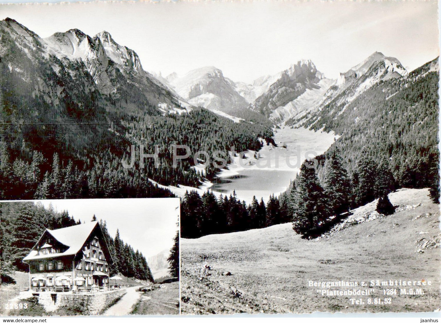 Berggasthaus z Sambtisersee Plattenbodeli 1284 m - 22893 - old postcard - Switzerland - unused - JH Postcards