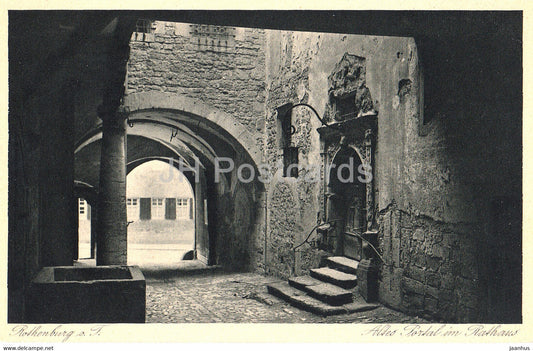Rothenburg o d Tauber - Altes Portal im Rathaus - old postcard - Germany - unused - JH Postcards