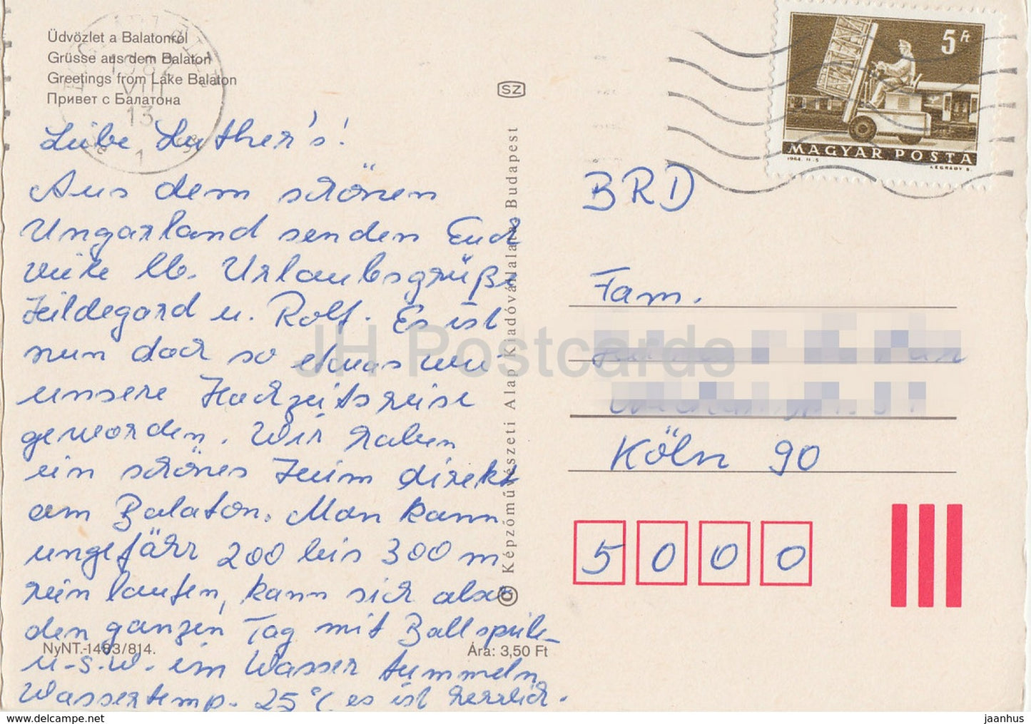 Salutations du lac Balaton - plage - hôtel - multiview - 1982 - Hongrie - utilisé