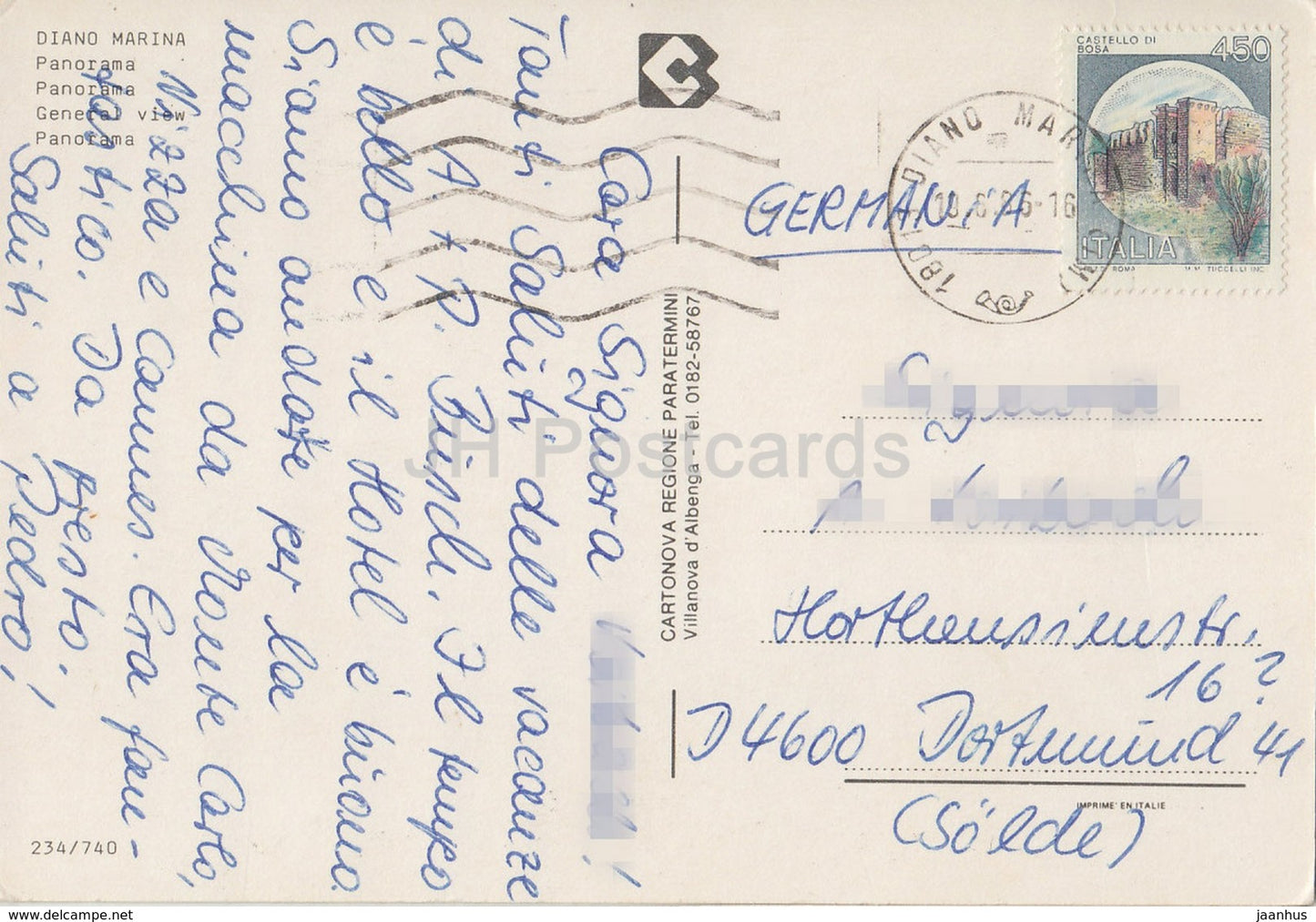 Diano Marina - Panorama - general view - Italy - 1986 - used