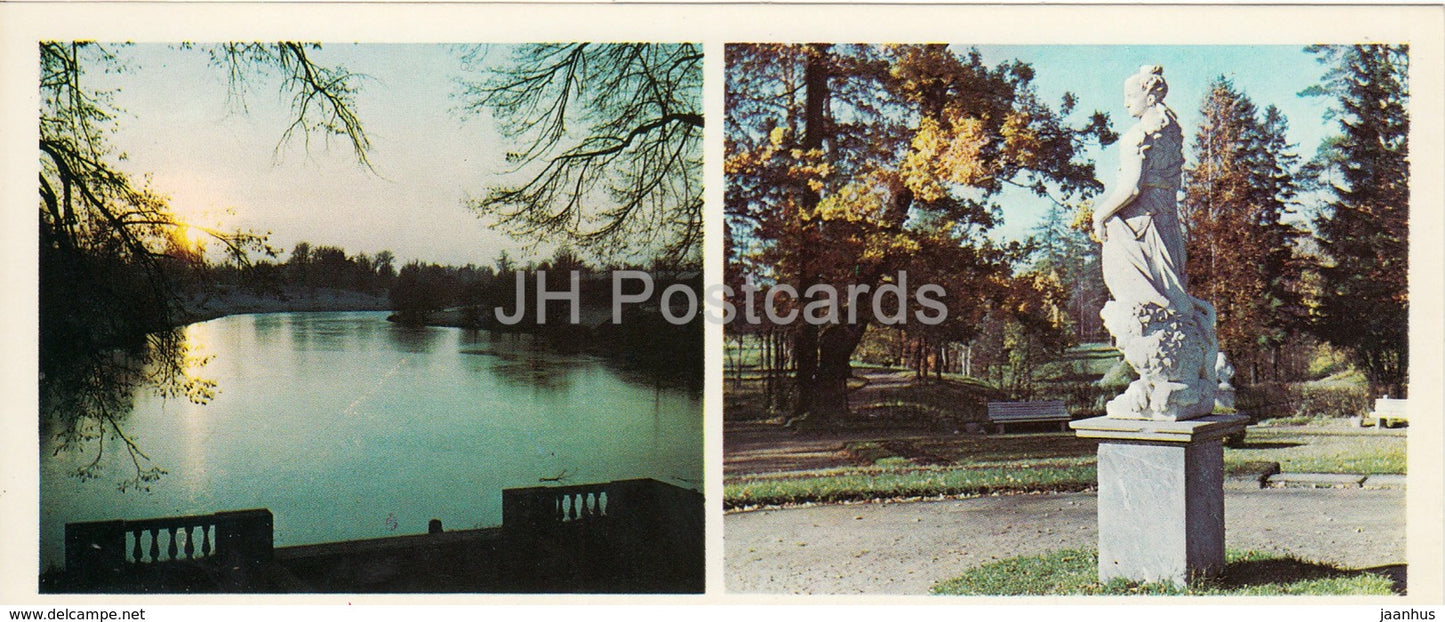 Pavlovsk Park - Marienthal pond - Peace sculpture - 1979 - Russia USSR - unused - JH Postcards