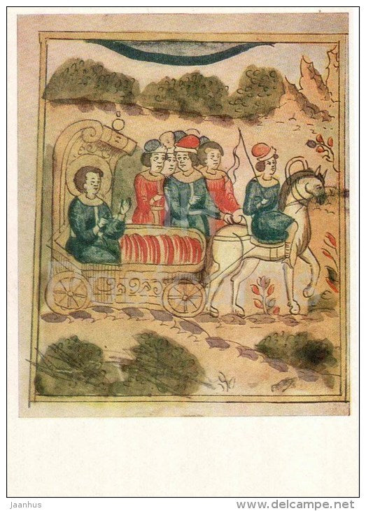 Peter goes to Fevroniya to get treated - miniature - The Tale of Peter and Fevronia - 1971 - Russia USSR - unused - JH Postcards