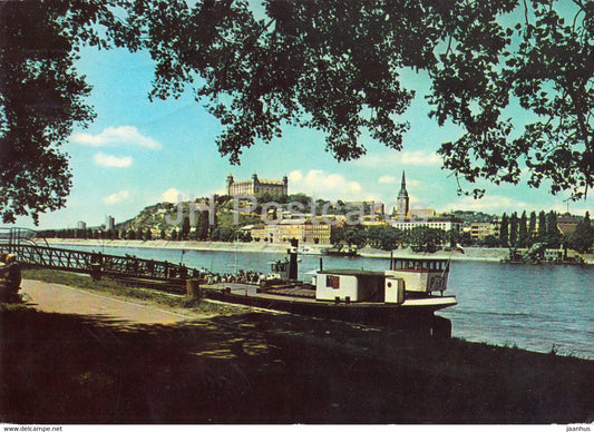 Bratislava - Pohlad na hrad - Castle view - boat - 1969 - Czechoslovakia - Slovakia - used - JH Postcards