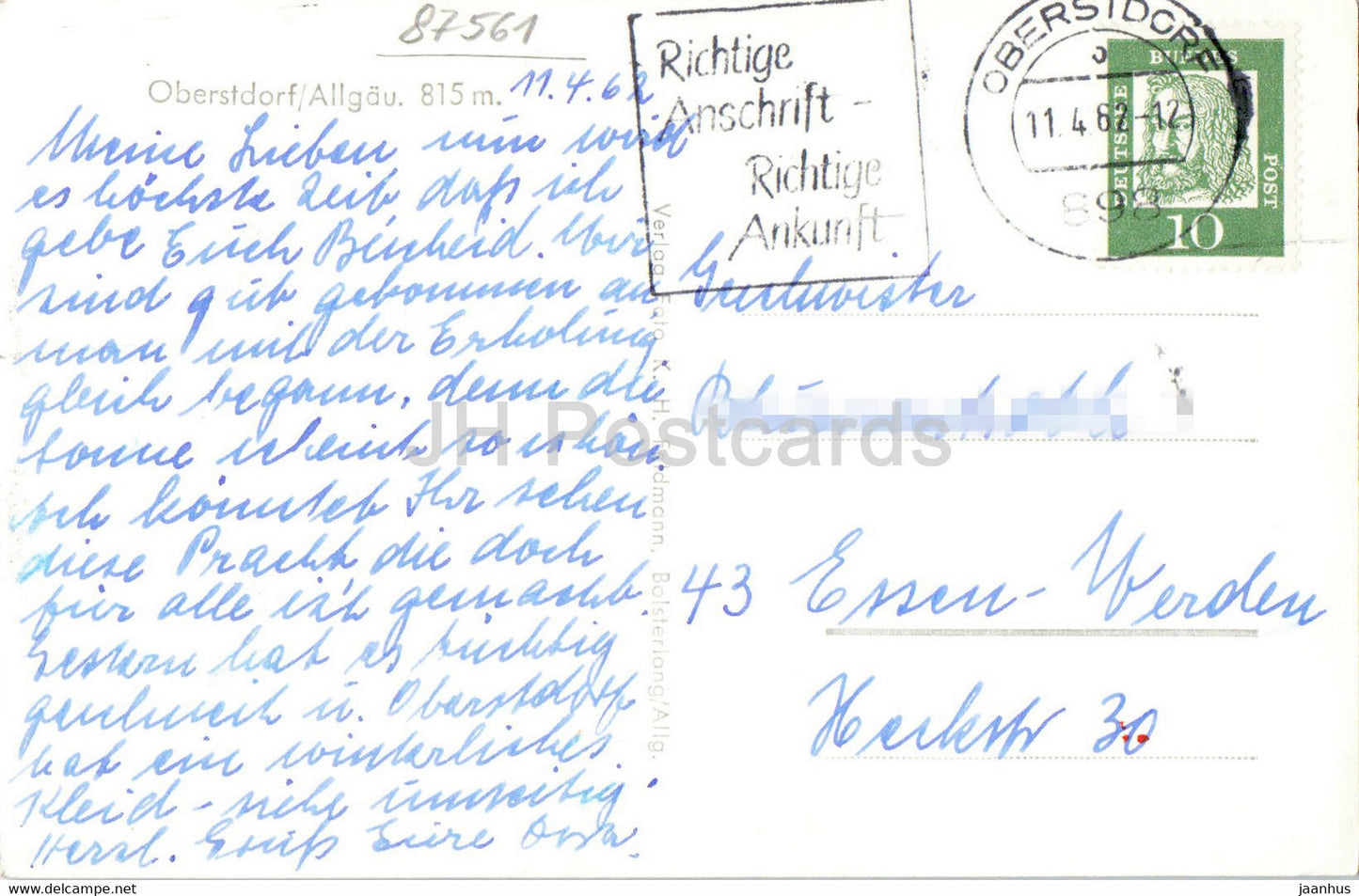 Oberstdorf - Allgau 815 m - 1962 - Germany - used