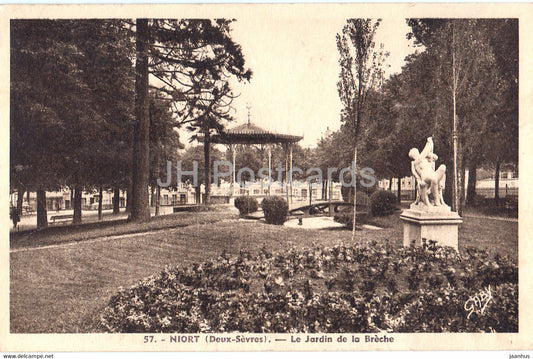 Niort - Le Jardin de la Breche - 57 - old postcard - France - used - JH Postcards