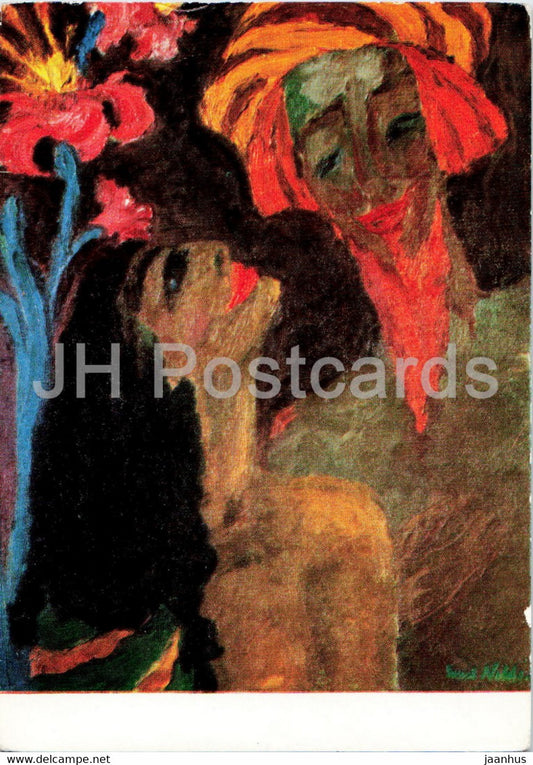 painting by Emil Nolde - Furst und Geliebte - Prince and his mistress - German art - Germany - unused - JH Postcards