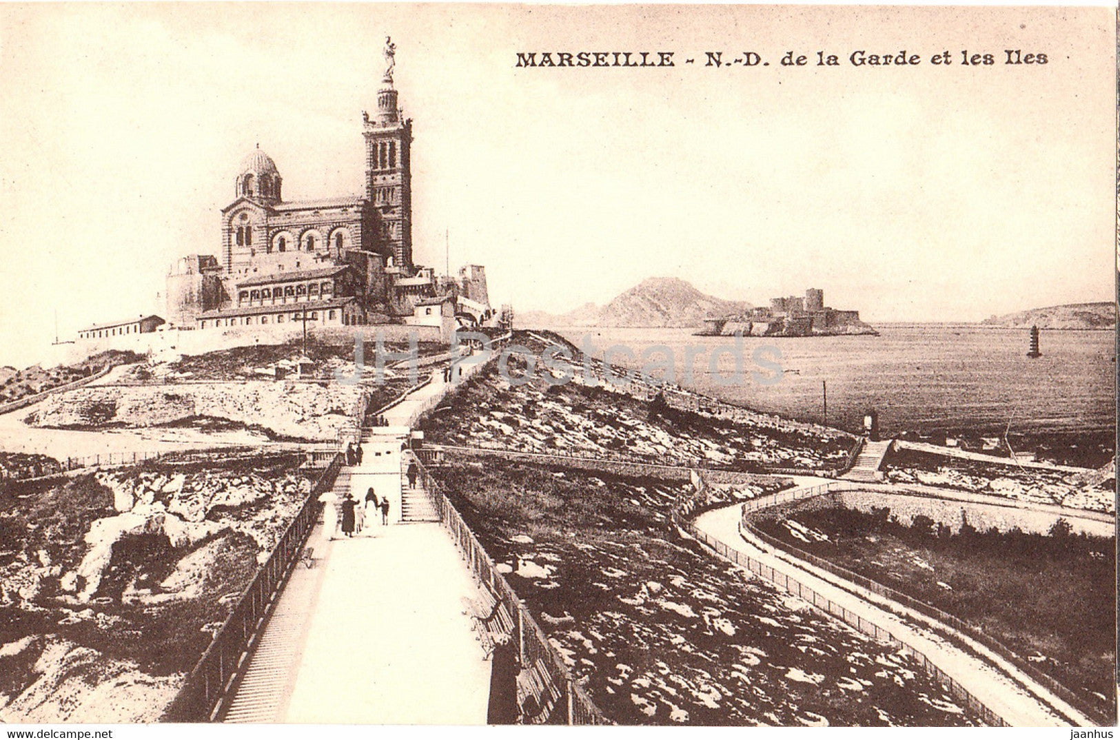 Marseille - N D de la Garde et les Iles - old postcard - France - unused - JH Postcards