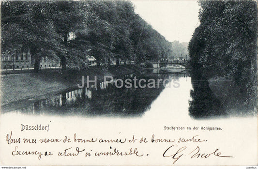 Dusseldorf - Stadtgraben an der Konigsallee - 135 - old postcard - Germany - used - JH Postcards