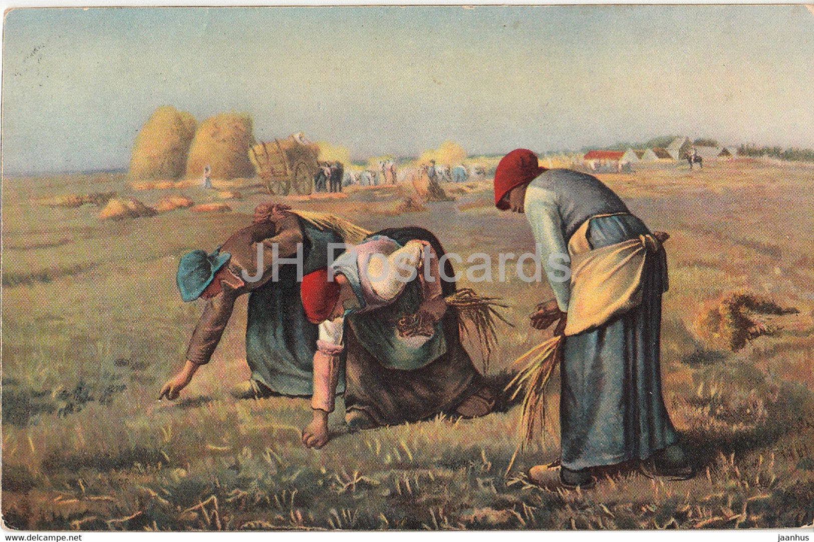 painting by Jean Francois Millet - Die Ahrenleserinnen - Stengel - 54 - French art - old postcard - 1925 Germany - used - JH Postcards