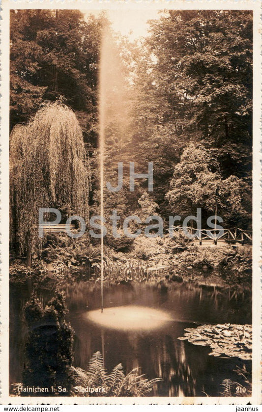 Hainichen i Sa - Stadtpark - 210 - old postcard - 1938 - Germany - used - JH Postcards