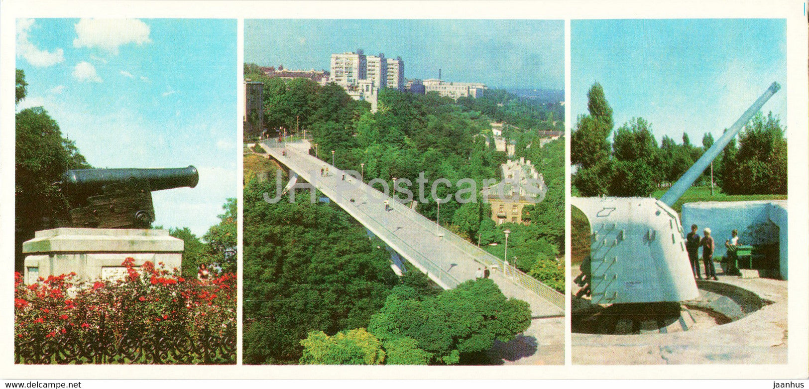 Odessa - cannon from english frigate Tiger - bridge view - cannon - 1982 - Ukraine USSR - unused - JH Postcards