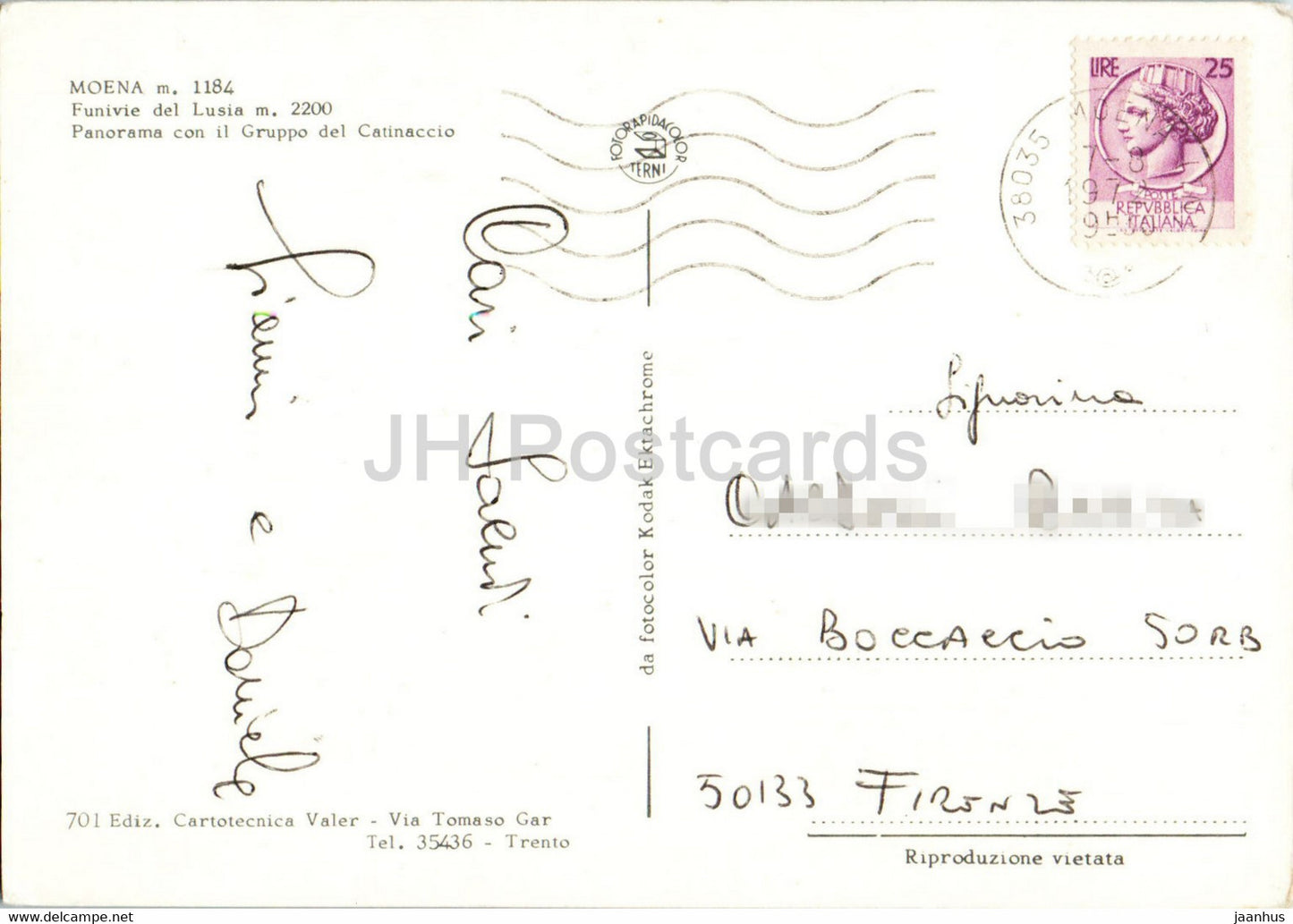 Moena 1184 m - Funivie del Lusia 2200 m - Panorama - 1972 - Italien - gebraucht