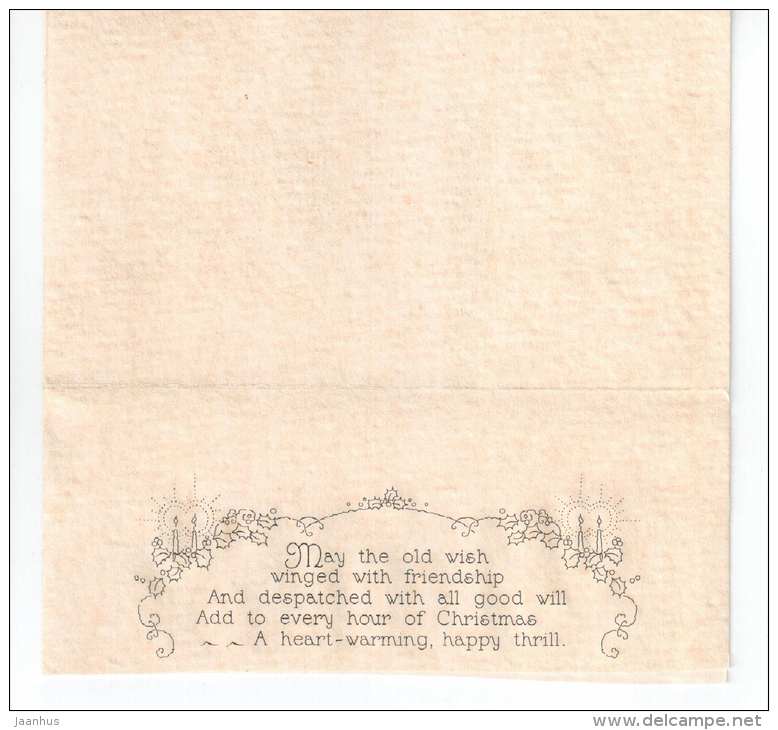 Christmas Greeting Card - Happy New Year - carriage - horses - old postcard - unused - JH Postcards