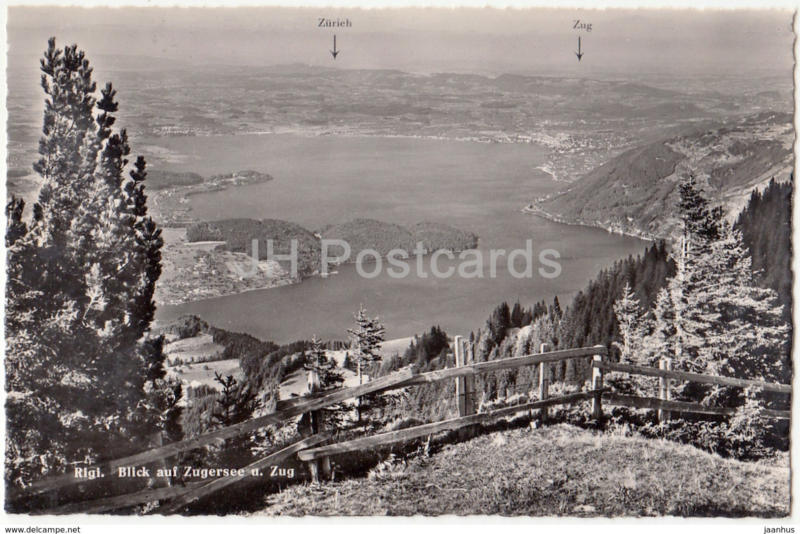 Rigi - Blick auf Zugersee u. Zug - 8660 - Switzerland - 1950 - used - JH Postcards