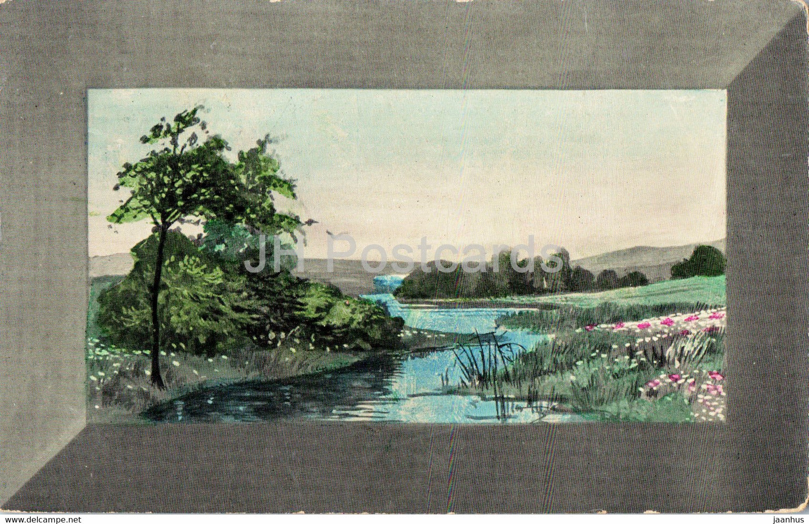 landscape - illustration - 168 - old postcard - Germany - used - JH Postcards