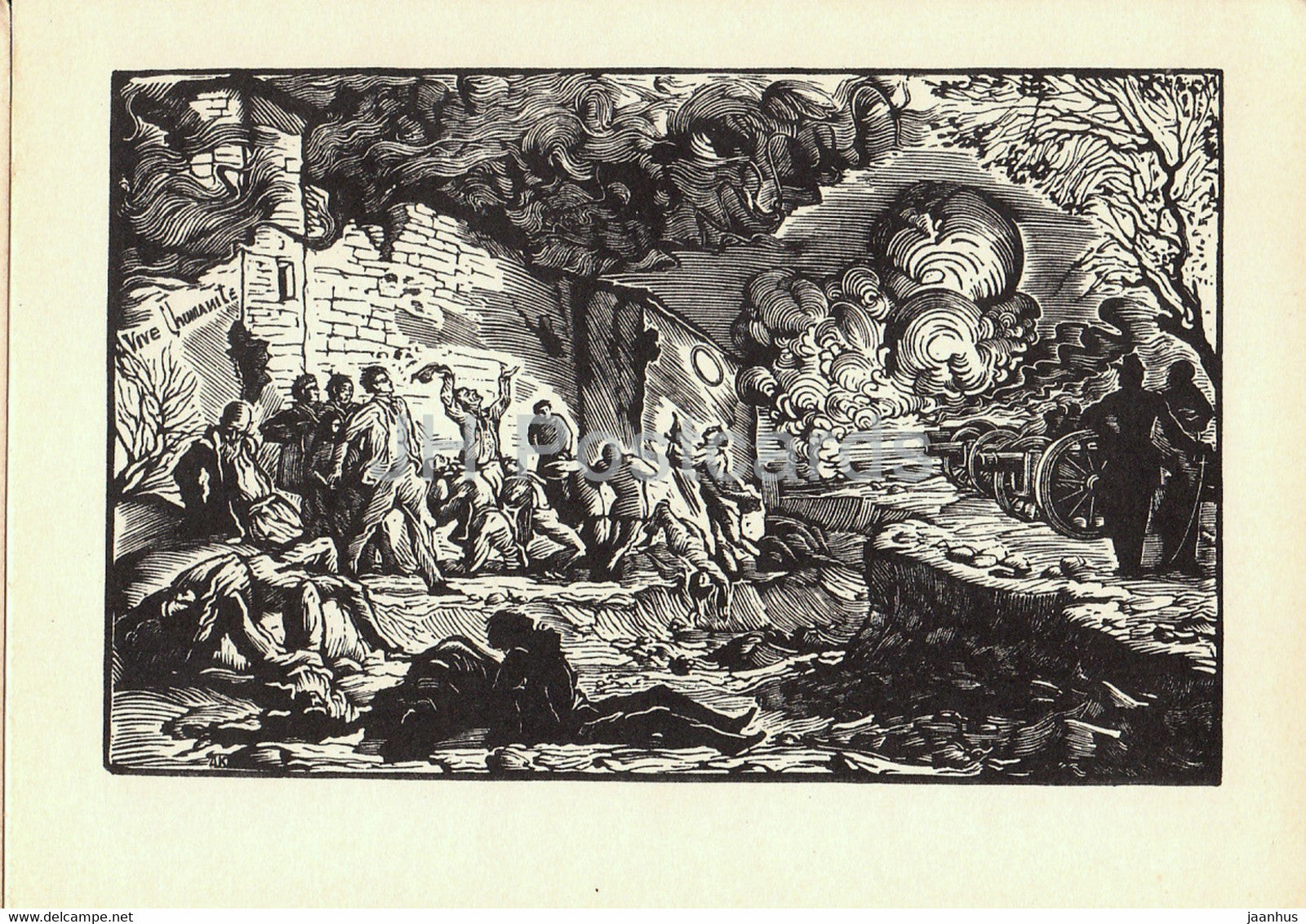 illustration by Kravchenko - Paris commune . The shooting of the communards - 1962 - Russia USSR - unused - JH Postcards