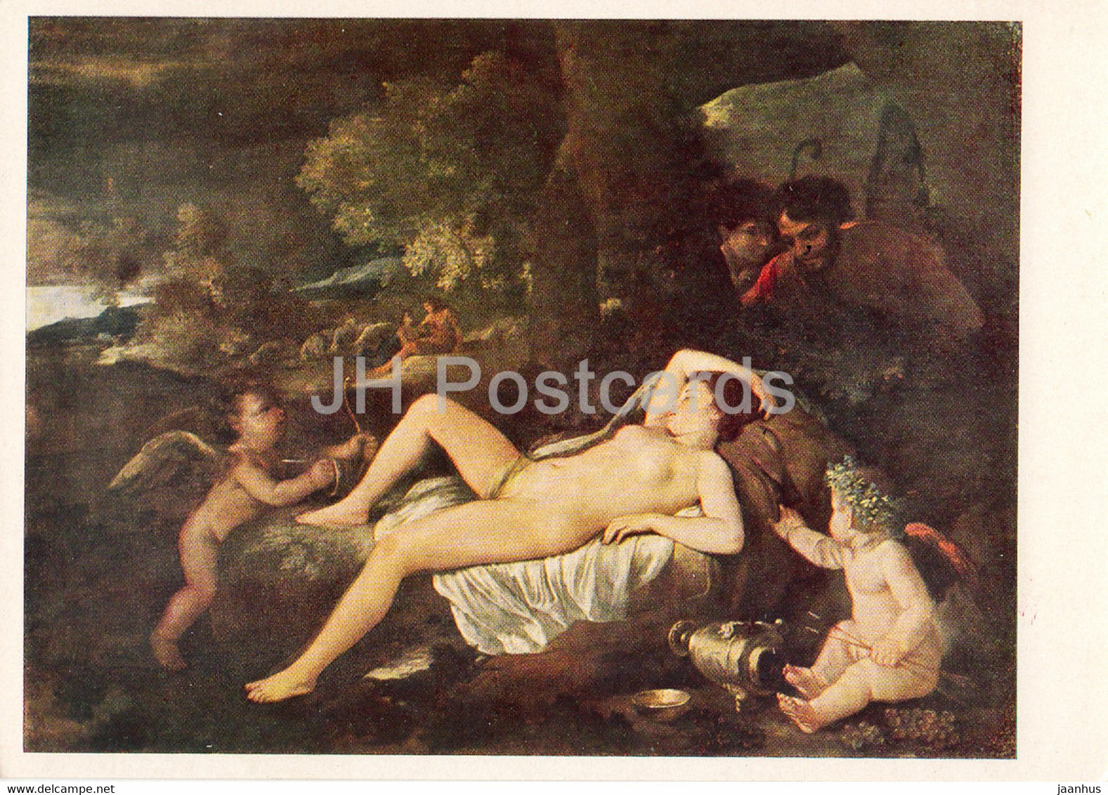 painting by Nicolas Poussin - Reposing Venus - nude - naked - French art - 1966 - Russia USSR - unused - JH Postcards