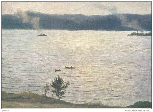 painting by P. Baranov - Lake Baikal . Sunny Day . 1962 - russian art - unused - JH Postcards