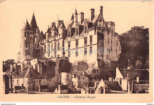 Loches - Chateau Royal - castle - old postcard - France - unused - JH Postcards