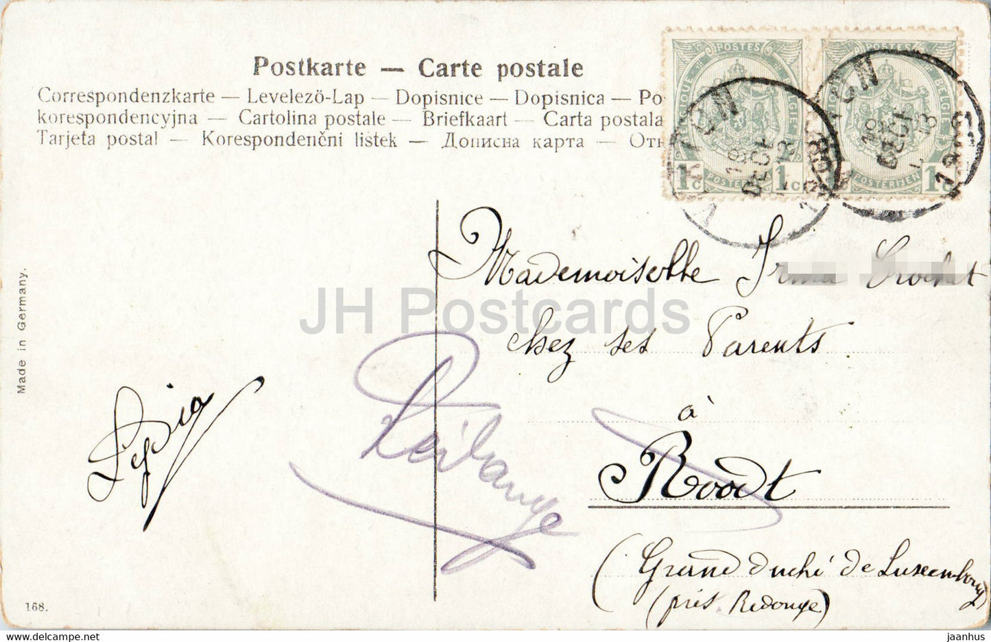 paysage - illustration - 168 - carte postale ancienne - Allemagne - utilisé