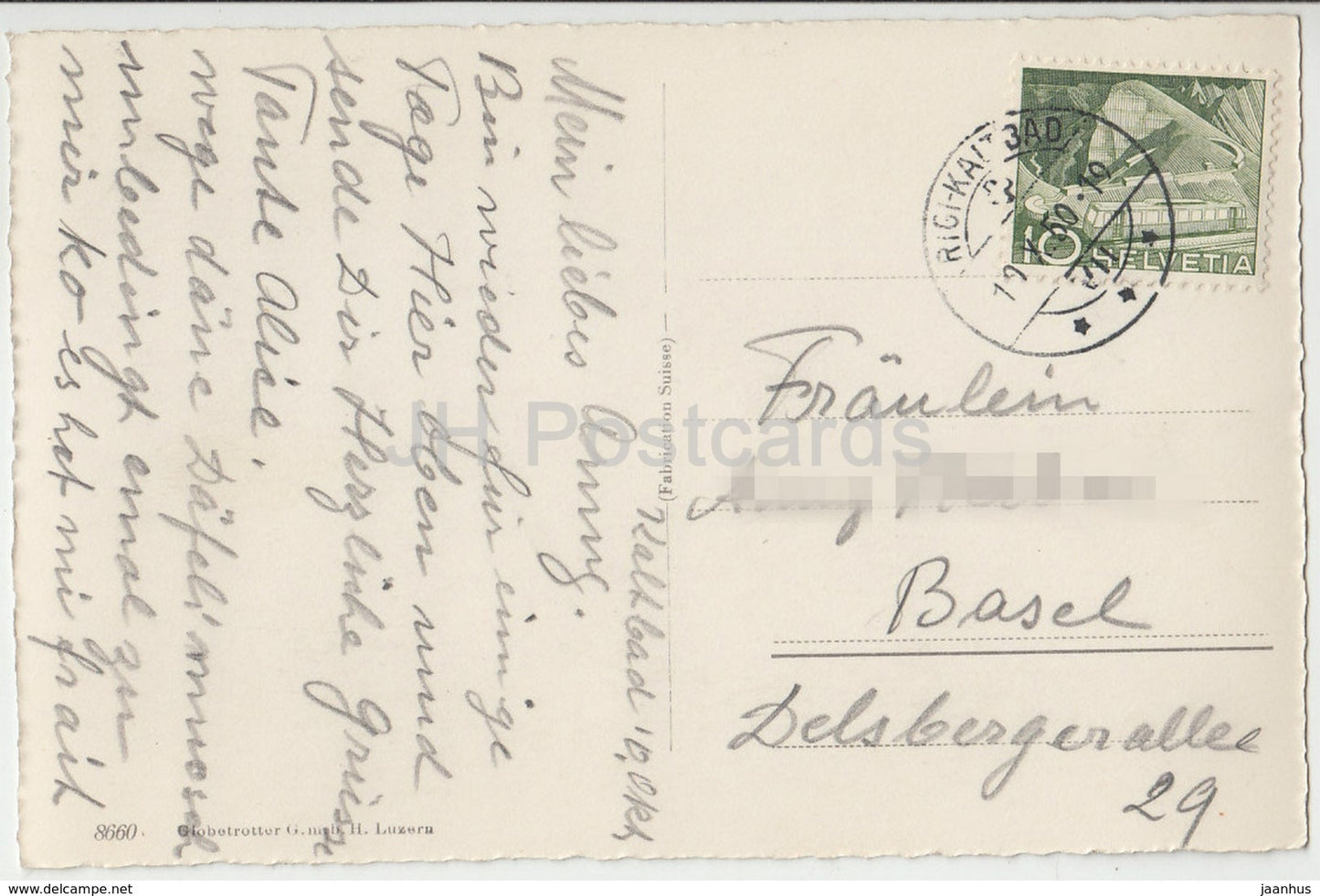 Rigi - Blick auf Zugersee u. Zug - 8660 - Switzerland - 1950 - used