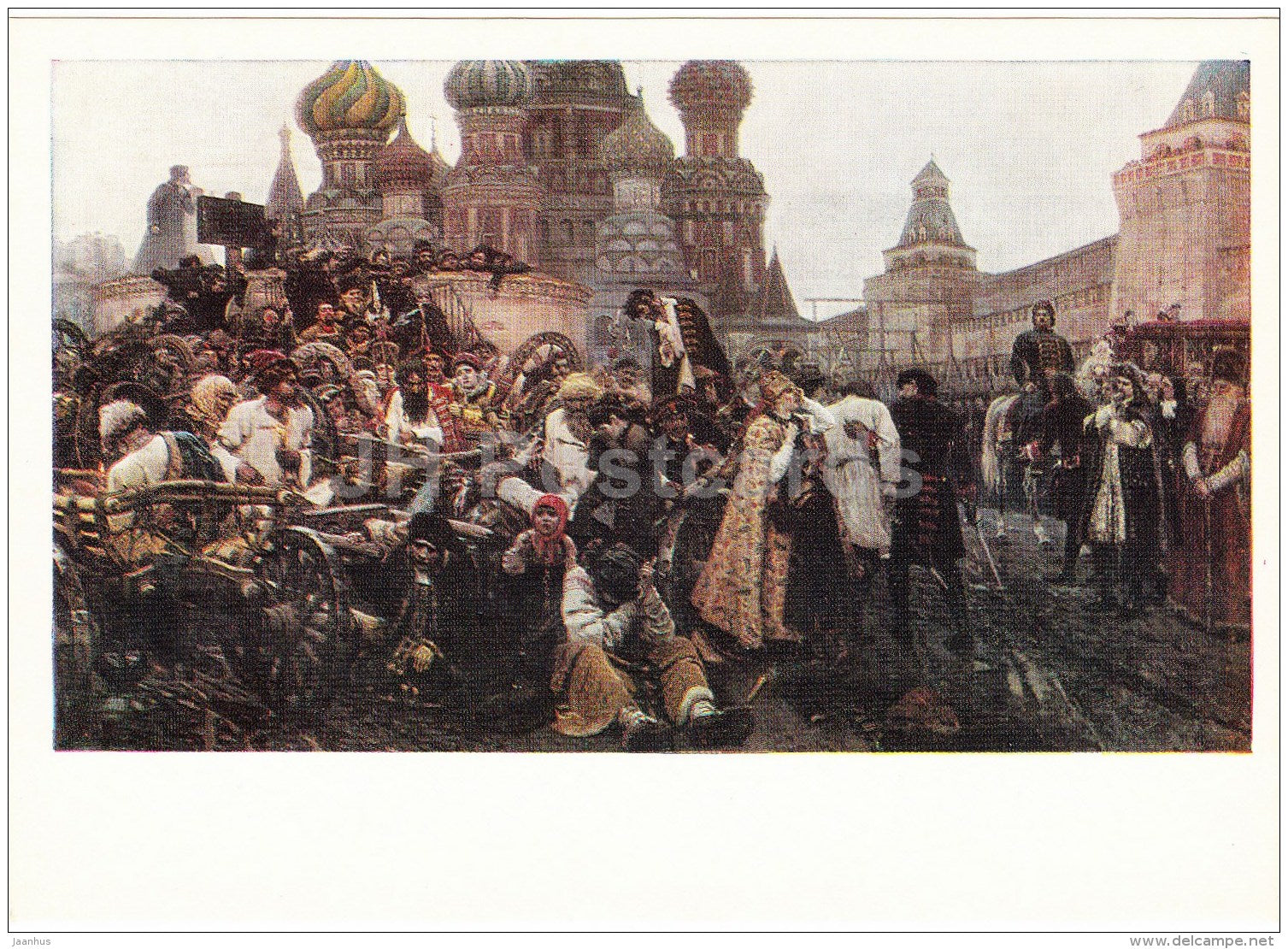 painting by V. Surikov - Morning of Strelets' execution , 1881 - Russian art - 1978 - Russia USSR - unused - JH Postcards