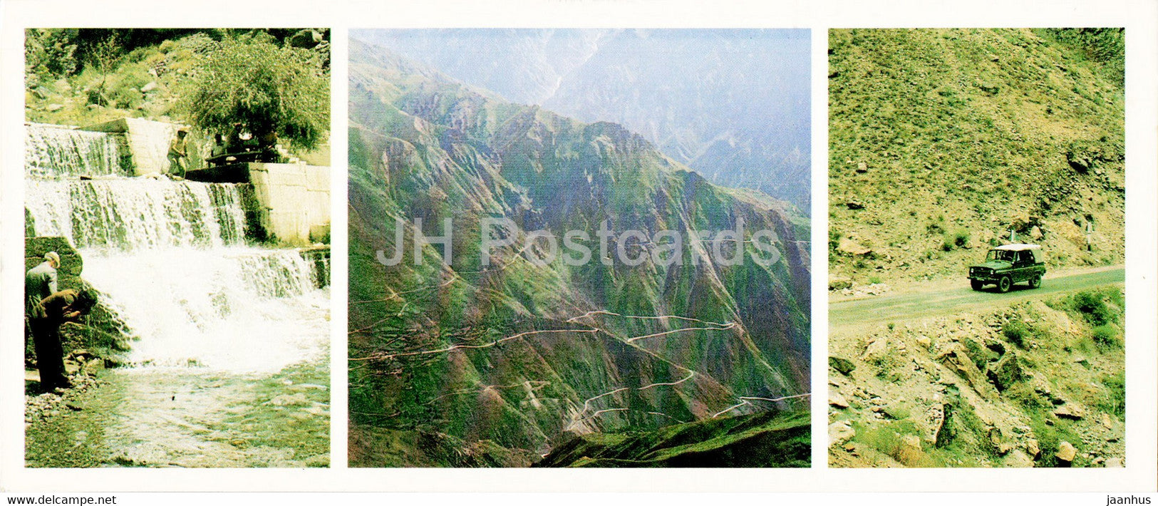 Pamir - Gorno-Badakhshan - Roads in the Pamir mountains - car jeep - 1985 - Tajikistan USSR - unused - JH Postcards