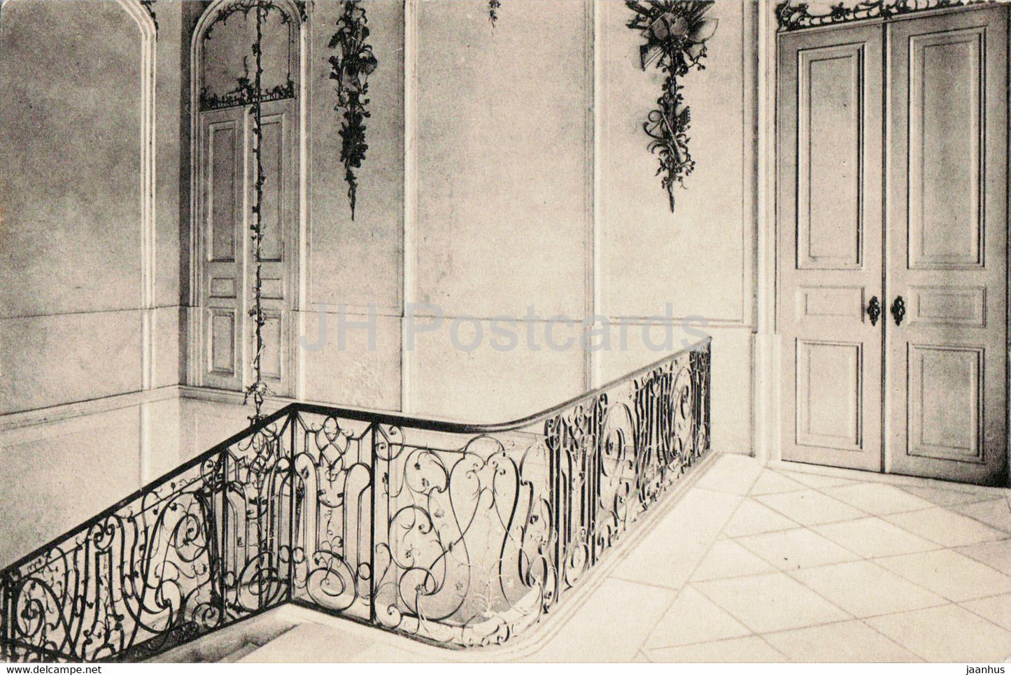 Schloss Wilhelmstal - Das Kunstgelander im Treppenhaus - castle - old postcard - Germany - unused - JH Postcards