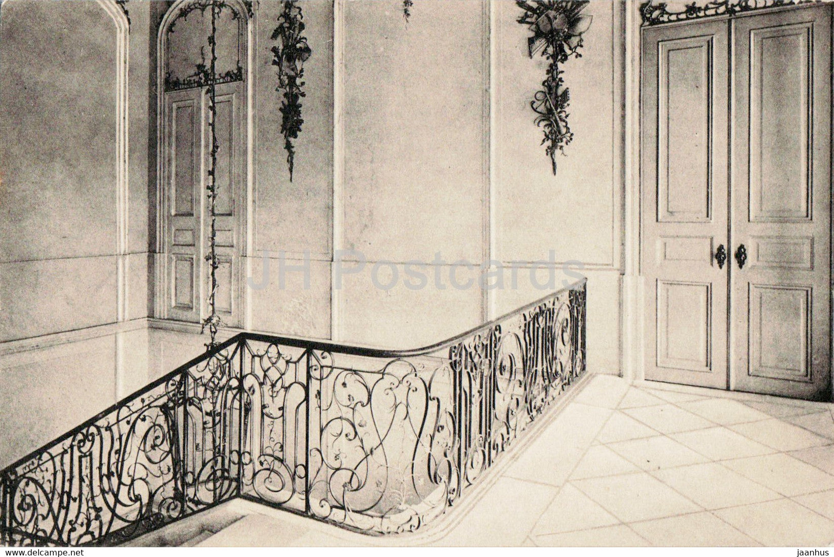 Schloss Wilhelmstal - Das Kunstgelander im Treppenhaus - castle - old postcard - Germany - unused - JH Postcards