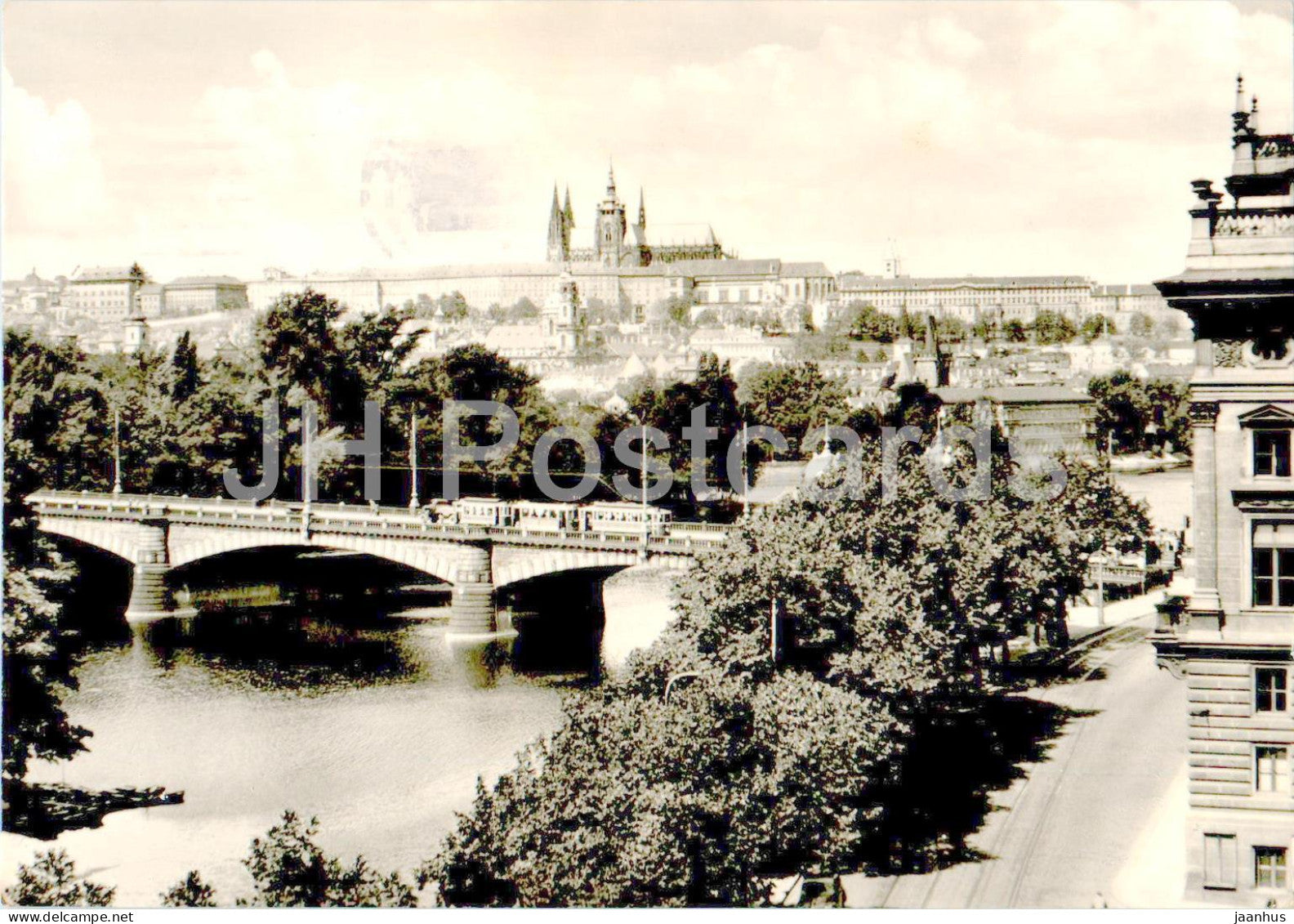 Praha - Prague - Prazsky Hrad - Prague Castle - bridge - tram - 1968 - Czech Republic - Czechoslovakia - used - JH Postcards