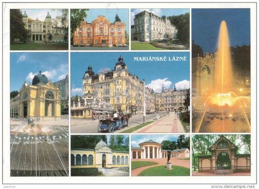 fountain - spa - Marianske Lazne - Marienbad - Czechoslovakia - Czech - used 1999 - JH Postcards
