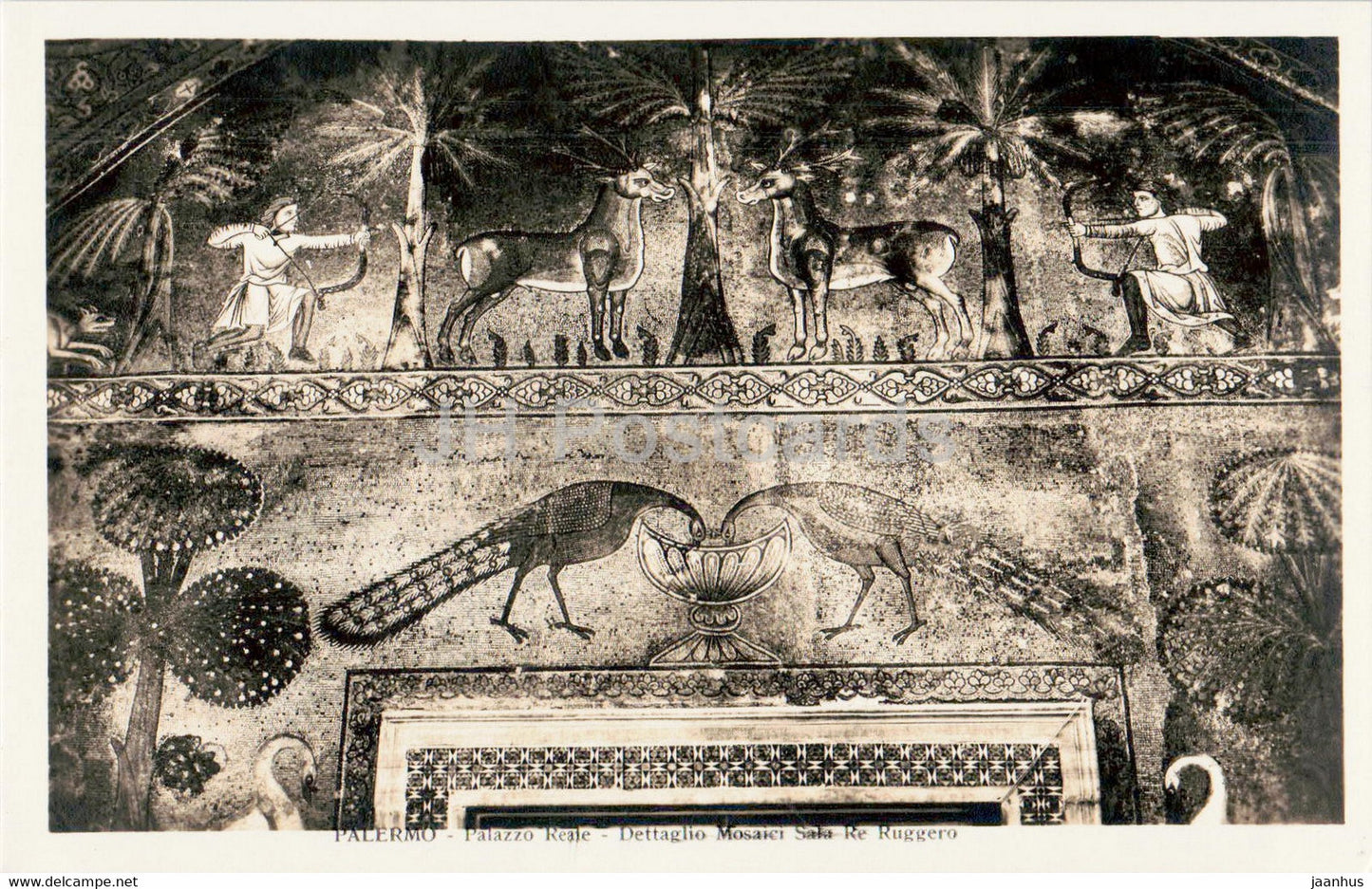 Palermo - Palazzo Reale - Dettaglio Mosaici Sala Re Ruggero - old postcard - Italy - unused - JH Postcards